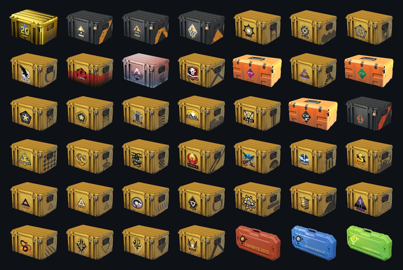 All 42 CS2 weapon cases