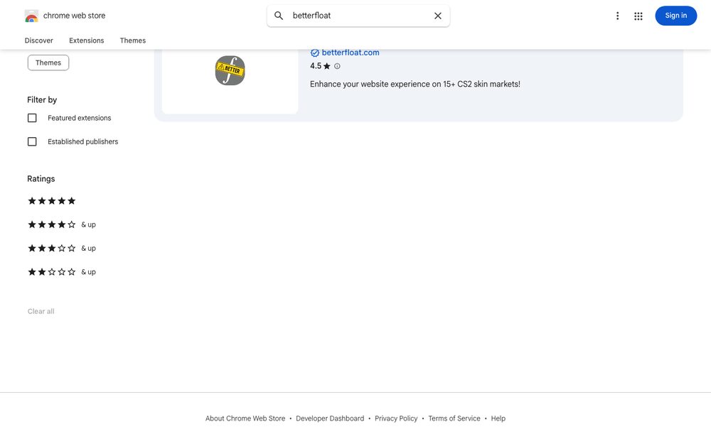 Skin-deal extensions on the Chrome Web Store