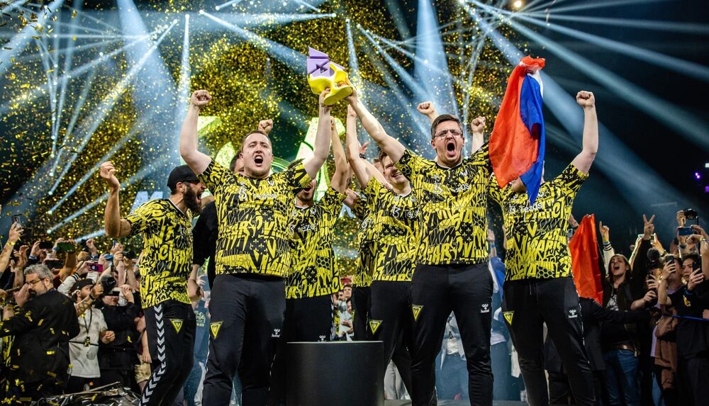 Champions lifting a Major trophy — a decade of competitive Counter-Strike.